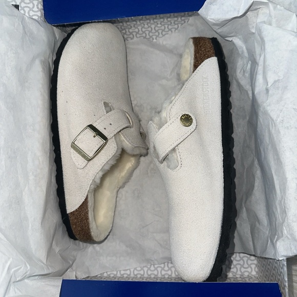 Boston Clogs Shearling / Suede / Antique White - Picture 2 of 6